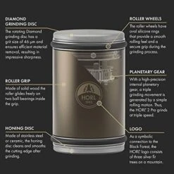 2 Pro Rolling Knife Sharpener Engineered In Germany For Straight Edge With Industry Diamonds For Steel Of Any Hardness And Magnetic Angle Technology With 15 & 20 Degrees