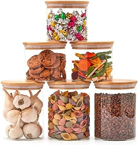 Set Of 6 Glass Food Jars With Airtight Natural Bamboo Lids, 30oz + 47oz Kitchen Clear Canister Storage Container Set For Storing Candy, Cookie, Rice, Sugar, Flour, Spices, Nuts, Coffee 8 Set Of 6 Glass Food Jars With Airtight Natural Bamboo Lids, 30oz + 47oz Kitchen Clear Canister Storage Container Set For Storing Candy, Cookie, Rice, Sugar, Flour, Spices, Nuts, Coffee - Image 8