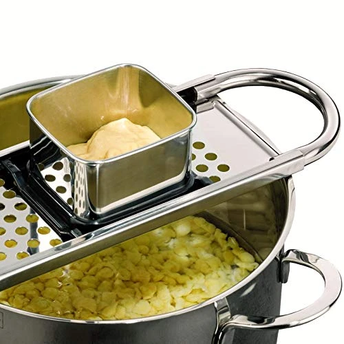 Stainless Steel Spaetzle Maker | Premium Grade Noodle Maker With Handle For Perfect Sized Spaetzle Dumplings | Fits Over Pots And Pans | Dishwasher Safe 2 Stainless Steel Spaetzle Maker | Premium Grade Noodle Maker With Handle For Perfect Sized Spaetzle Dumplings | Fits Over Pots And Pans | Dishwasher Safe - Image 2