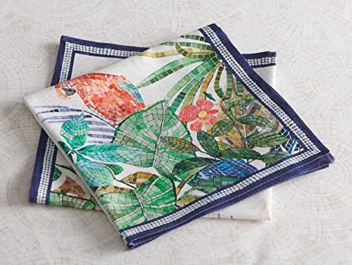 D' Hermine Napkins 100% Cotton Premium 20Inch X 20Inch Decorative Washable Cloth Napkin Easter Table Napkin For Dining, Kitchen, Parties & Camping - Mosaic (Set Of 4) 4 D' Hermine Napkins 100% Cotton Premium 20Inch X 20Inch Decorative Washable Cloth Napkin Easter Table Napkin For Dining, Kitchen, Parties & Camping - Mosaic (Set Of 4) - Image 4