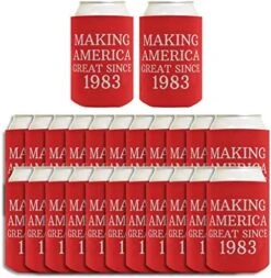 40th Birthday Making America Great Since 1983 40th Birthday Gag Gifts For Birthday Party 2 Pack Can Coolie Drink Coolers Coolies USA Flag 28 40th Birthday Making America Great Since 1983 40th Birthday Gag Gifts For Birthday Party 2 Pack Can Coolie Drink Coolers Coolies USA Flag -Peugeot Shop 51o8lAB8ZL. AC