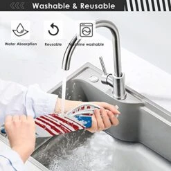 2 Pack Kitchen Faucet Mat Absorbent Washable Sink Splash Guard Faucet Drip Drying Mat Bar Countertop Water Catcher Mat Large 30x5 Inch Usa Flag-2 -Peugeot Shop 51o8mbMLsCL