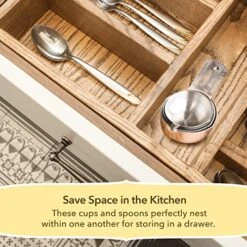 Measuring Cups And Spoons Set - Stainless Steel Measuring Cups Set For Cooking & Baking, Set Of 15. -Peugeot Shop 51o92yYCinL