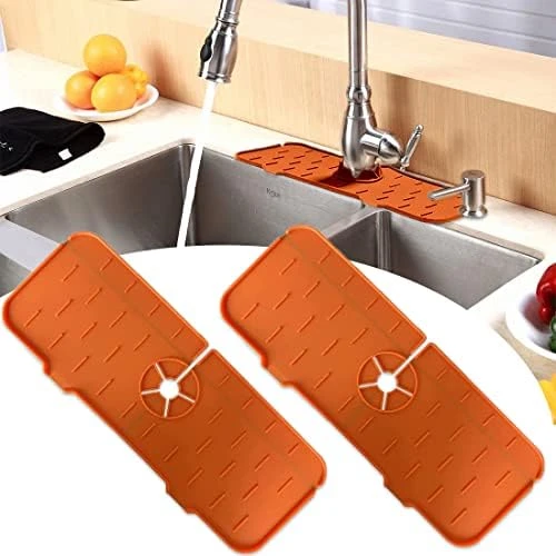 LYOWL Silicone Sink Faucet Mat, Sink Splash Guard Drip Catcher For Sink Faucet, Water Draining Pads Behind Faucet For Kitchen, Bathroom And RV, (Black)… 8 LYOWL Silicone Sink Faucet Mat, Sink Splash Guard Drip Catcher For Sink Faucet, Water Draining Pads Behind Faucet For Kitchen, Bathroom And RV, (Black)… - Image 8