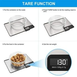 MAX 33lb Kitchen Scale With Measure Length(8inch), Food Scales Digital Weight Grams And Oz With Shrink Hook, 6 Units, Tare Function, High Precision To 1g/0.1oz For Baking And Cooking -Peugeot Shop 51oCl3Clv7L
