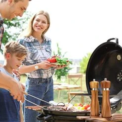 Salt And Pepper Mill Tray, Acacia Wood Tray, Pepper Mill Holder & Rest (Inner Dia 2.3 Inch) Fit Many Mills & Shakers, Salt & Pepper Grinder Accessories, Kitchen Storage Holder -Peugeot Shop 51oDYqJpARL