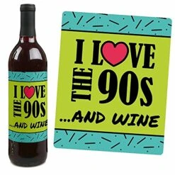 90's Throwback - 1990s Wine Party Decorations For Women And Men - Bottle Label Stickers - Set Of 4 -Peugeot Shop 51oEDvT4S2L