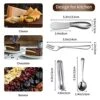 Charcuterie Accessories (14 Pcs), Cheese Spreaders For Charcuterie Board, Mini Serving Spoons, Forks And Mini Serving Tongs - Charcuterie Utensils For Butter, Cheese And Pastry Making