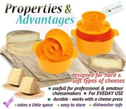 2 Pcs Cheesemaking Kit Сheese Mold Press Strainer Cheese With Follower Piston 40 Oz (1,2 Liters) Tofu Press Mold Cheese Making Kit Machine Color Yellow 8 2 Pcs Cheesemaking Kit Сheese Mold Press Strainer Cheese With Follower Piston 40 Oz (1,2 Liters) Tofu Press Mold Cheese Making Kit Machine Color Yellow -Peugeot Shop 51oQ5GrqNjL