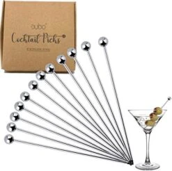 Cocktail Picks Stainless Steel Toothpicks - (12 Pack / 4 Inch) Martini Picks Reusable Fancy Metal Drink Skewers Garnish Sticks For Martini Olives Appetizers Bloody Mary Brandied 12 Cocktail Picks Stainless Steel Toothpicks - (12 Pack / 4 Inch) Martini Picks Reusable Fancy Metal Drink Skewers Garnish Sticks For Martini Olives Appetizers Bloody Mary Brandied -Peugeot Shop 51oShaiSL. AC