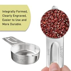 BERYLER 1/8 Cup (2 Tbsp | 30 Ml | 30 Cc | 1 Oz) Measuring Cup, Stainless Steel Measuring Cups, Metal Measuring Cup, Kitchen Gadgets For Cooking -Peugeot Shop 51oX7TihJDL