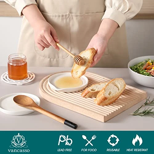 Starry Spoon Rest For Kitchen, 5 Inch Ceramic Spoon Rest For Stove Top, Spoon Holder For Kitchen Counter, Heat-Resistant And Dishwasher Safe, 2 Pack, White 3 Starry Spoon Rest For Kitchen, 5 Inch Ceramic Spoon Rest For Stove Top, Spoon Holder For Kitchen Counter, Heat-Resistant And Dishwasher Safe, 2 Pack, White - Image 3