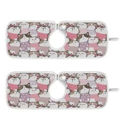 Kcldeci 2 Pack Faucet Mat Splash Guard For Kitchen Sink,Cute Cartoon Cat 23x5 Inch Faucet Handle Drip Catcher Tray Absorbent Mat Fast Dry Mat For Kitchen, Bathroom