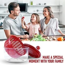 Cucina Green Salad Spinner - Lettuce Spinner With Salad Bowl - Easy To Use And Quick Chop Salad Cutter Bowl- Multi-Purpose Fruit Washer And Vegetable Dryer- Perfect Spinner With Adequate Space -Peugeot Shop 51oghLEseRL