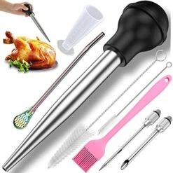 Yoki Peony Stainless Steel Turkey Baster Baster Syringe For Cooking, Meat Injector Syringe -Peugeot Shop 51oivzbuo2L. AC