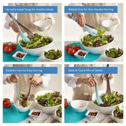 Salad Tongs For Serving - Salad Serving Utensils - Salad Tongs Dishwasher Safe - Plastic Salad Tongs - Salad Servers - Salad Hands - Salad Spoons For Serving - Nesting Salad Tongs - Salad Mixing Tongs -Peugeot Shop 51ok3wwvC5L