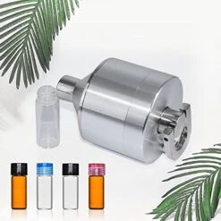 GENERIC Aluminium Alloy Grinder, Portable Spice Grinder With Storage Bottle, Silver, 1+4 Piece -Peugeot Shop 51orP80WSNL