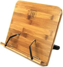 H&S Bamboo Recipe Book Holder - Foldable & Portable Cookbook Stand For Desk - Adjustable Holder For Reading In Bed Or Kitchen 15 H&S Bamboo Recipe Book Holder - Foldable & Portable Cookbook Stand For Desk - Adjustable Holder For Reading In Bed Or Kitchen -Peugeot Shop 51oze9quUoL. AC