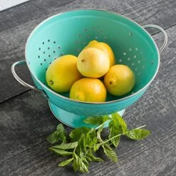 Metal Colander, 3-Quart, Turquoise - -Peugeot Shop 51p1fqIYj3L