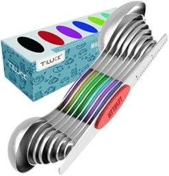 Magnetic Measuring Spoons Set, Stainless Steel Dual Sided Spoons Set Of 8, Stackable Teaspoon Tablespoon (Color, Rectangle) -Peugeot Shop 51p1tR9B8HL. AC