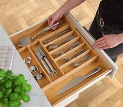 Kitchen Drawer Organizer, Heavy Duty Reinforced Silverware Organizer Tray, Expandable Bamboo Utensil Holder For Flatware, Cutlery, Knives - Kitchen Organization And Storage -Peugeot Shop 51p2L2n9hAL