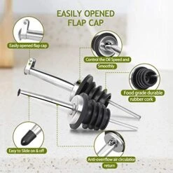 17oz Clear Glass Olive Oil Dispenser Bottle - 500ml Oil & Vinegar Cruet With Pourers And Funnel - Olive Oil Carafe Decanter For Kitchen -Peugeot Shop 51pBwvovE8L