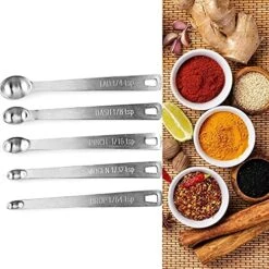 5PCS Stainless Steel Measuring Spoons Mini Spoon For Home Kitchen Baking Cooking- 1/64, 1/32, 1/16, 1/8 And 1/4 Teaspoon 7 5PCS Stainless Steel Measuring Spoons Mini Spoon For Home Kitchen Baking Cooking- 1/64, 1/32, 1/16, 1/8 And 1/4 Teaspoon -Peugeot Shop 51pC32acFtL