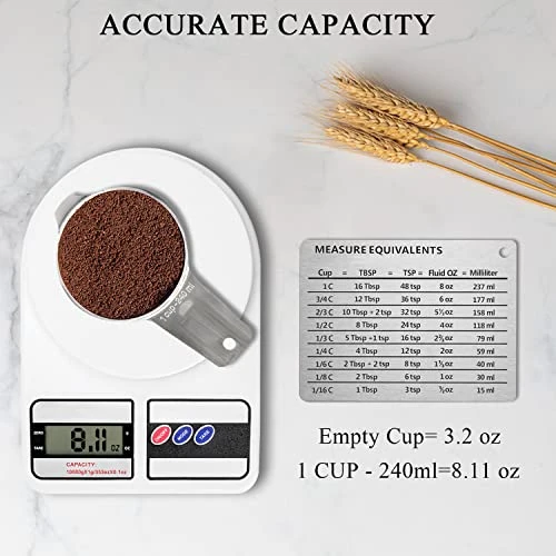 Stainless Steel Measuring Cups And Measuring Spoons Set With Magnetic Measurement Conversion Chart/Egg Separator/Level, Stackable Kitchen Gadgets Measure Tools For Liquid & Dry Measuring 3 Stainless Steel Measuring Cups And Measuring Spoons Set With Magnetic Measurement Conversion Chart/Egg Separator/Level, Stackable Kitchen Gadgets Measure Tools For Liquid & Dry Measuring - Image 3