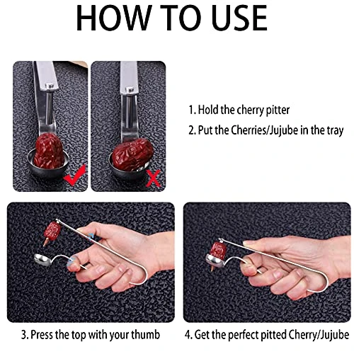 2PCS Cherry Pitter Tools, Cherry Seed Core Remover Olives Pitter Tool, Stainless Steel Cherries Corer, Great For Cherry, Jujube, Red Date, Hawthorn Or More 6 2PCS Cherry Pitter Tools, Cherry Seed Core Remover Olives Pitter Tool, Stainless Steel Cherries Corer, Great For Cherry, Jujube, Red Date, Hawthorn Or More - Image 6