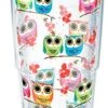 Tervis Colorful Woodland Owls Made In USA Double Walled Insulated Tumbler Cup Keeps Drinks Cold & Hot, 24oz, Clear