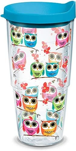 Tervis Colorful Woodland Owls Made In USA Double Walled Insulated Tumbler Cup Keeps Drinks Cold & Hot, 24oz, Clear 7 Tervis Colorful Woodland Owls Made In USA Double Walled Insulated Tumbler Cup Keeps Drinks Cold & Hot, 24oz, Clear - Image 7