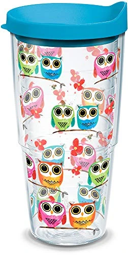 Tervis Colorful Woodland Owls Made In USA Double Walled Insulated Tumbler Cup Keeps Drinks Cold & Hot, 24oz, Clear 1 Tervis Colorful Woodland Owls Made In USA Double Walled Insulated Tumbler Cup Keeps Drinks Cold & Hot, 24oz, Clear