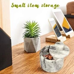 Marble Salt Cellar With Lid, 4 FL OZ Natural Salt Box, Storage Container For Pantry, Salt And Pepper Bowls, Salt Holder For Counter, 4.8” X 4.4” -Peugeot Shop 51pOtfPzs8L