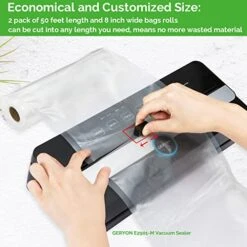 Vacuum Sealer Rolls,2 Packs 8" X 50' Food Vacuum Sealer Bags Rolls For Food Preservation Work With All Geryon Food Sealer Machine -Peugeot Shop 51pPq05qk2L