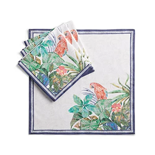 D' Hermine Napkins 100% Cotton Premium 20Inch X 20Inch Decorative Washable Cloth Napkin Easter Table Napkin For Dining, Kitchen, Parties & Camping - Mosaic (Set Of 4) 1 D' Hermine Napkins 100% Cotton Premium 20Inch X 20Inch Decorative Washable Cloth Napkin Easter Table Napkin For Dining, Kitchen, Parties & Camping - Mosaic (Set Of 4)