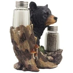 Black Bear Glass Salt And Pepper Shaker Set Sculpture Kitchen Decor In Rustic Lodge And Cabin Figurines By Home-n-Gifts -Peugeot Shop 51pRYjwtbIL