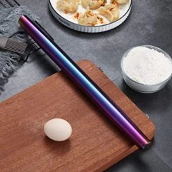 Rainbow Rolling Pin, 16.7 Inches Stainless Steel Colorful Matte Finish With Rainbow Titanium Plating Rolling Pin For Baking Pizza Dough, Pie, Cookie, Gift Ideas For Bakers. -Peugeot Shop 51pU2O4dGtL