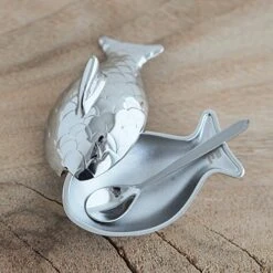Alessi Colombina Fish Salt Container, Steel -Peugeot Shop 51pZHy2tJGL