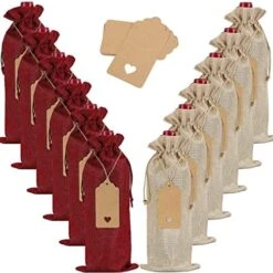 Burlap Wine Bags With Drawstrings, Wine Gift Bags - Reusable Bottle Bags Perfect For Travel, Wedding, Birthday, Housewarming And Dinner Party(Red) 19 Burlap Wine Bags With Drawstrings, Wine Gift Bags - Reusable Bottle Bags Perfect For Travel, Wedding, Birthday, Housewarming And Dinner Party(Red) -Peugeot Shop 51ph wNcNvL. AC