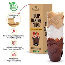 ’s Signature Tulip Baking Paper Cupcake & Muffin Liners Pack Of 150 | Grease Resistant Wrappers – Will Not Curl Or Burn – Comes In Convenient Packaging 9 ’s Signature Tulip Baking Paper Cupcake & Muffin Liners Pack Of 150 | Grease Resistant Wrappers – Will Not Curl Or Burn – Comes In Convenient Packaging -Peugeot Shop 51pj1zK2C6L