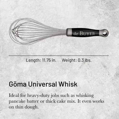 De Buyer GOMA Universal Whisk - 11.75” - Ideal For Commercial & Home Kitchens - Designed For Heavy, Frequent Use - Ergonomic & No-Slip Grip - Dishwasher Safe 2 De Buyer GOMA Universal Whisk - 11.75” - Ideal For Commercial & Home Kitchens - Designed For Heavy, Frequent Use - Ergonomic & No-Slip Grip - Dishwasher Safe - Image 2