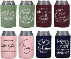 Customized Wedding Can Coolers Personalized Wedding Favors Monogram Can Holders (Custom – Assorted, 100 Can Cooler) -Peugeot Shop 51pn95i4ljL. AC 3