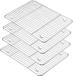 Ooling Rack Set For Baking Cooking Roasting Oven Use, 4-Piece Stainless Steel Grill Racks, Fit Various Size Cookie Sheets - Oven & Dishwasher Safe -Peugeot Shop 51ppOZQAES. AC