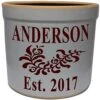 2 Gallon Personalized Stoneware Crock - Wedding Tulip