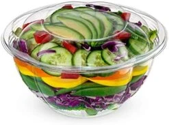 [50 Sets - 32 Oz.] Clear Plastic Salad Bowls To Go With Airtight Lids -Peugeot Shop 51py7pHpF7L. AC
