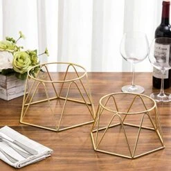 MyGift Brass Plated Metal Pizza Table Stand, Pizza Box Riser, Restaurant Pizza Server Stand, Platter Riser, Set Of 2 - Handcrafted In India -Peugeot Shop 51q4Se70ygL