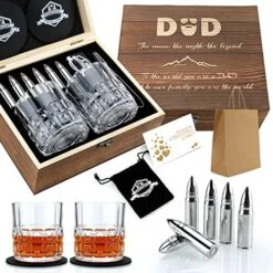 Whiskey Gifts For Men Dad Men Birthday Gift Ideas From Daughter Son - Stainless Steel Whiskey Stones And Whiskey Glasses Set - Bourbon Gifts For Men Him Dad -Peugeot Shop 51qC IoDlkL. AC