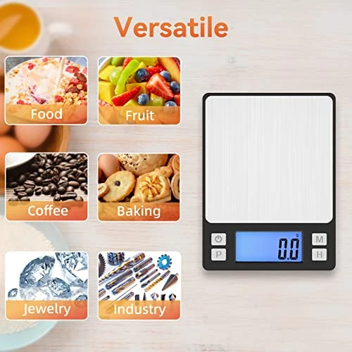 Upgraded Small Food Scale With New Hold Function And Larger Display, 3000g/0.1g High Accuracy Digital Scale Grams And Oz For Kitchen, Small Item, Jewelry, (2 Trays & Batteries Included) 6 Upgraded Small Food Scale With New Hold Function And Larger Display, 3000g/0.1g High Accuracy Digital Scale Grams And Oz For Kitchen, Small Item, Jewelry, (2 Trays & Batteries Included) - Image 6