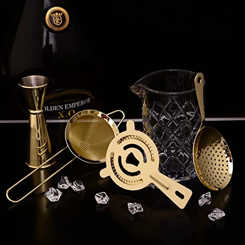 Hawthorne Strainer - Stainless Steel Cocktail Strainer With High-Density Spring, Bartenders Tool - Drink Strainers For Boston Shakers & Mixing Glasses (Gold) 6 Hawthorne Strainer - Stainless Steel Cocktail Strainer With High-Density Spring, Bartenders Tool - Drink Strainers For Boston Shakers & Mixing Glasses (Gold) - Image 6