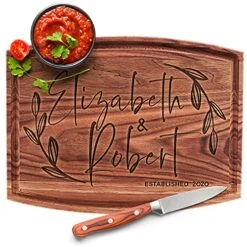 Personalized Cutting Board, 11 Designs, 5 Wood Styles Cutting Board - Wedding Gifts For Couple, Housewarming Gifts, Personalized Gifts For Mom And Dad, Grandma Gifts, Engraved Kitchen Sign -Peugeot Shop 51qDMLNnepL